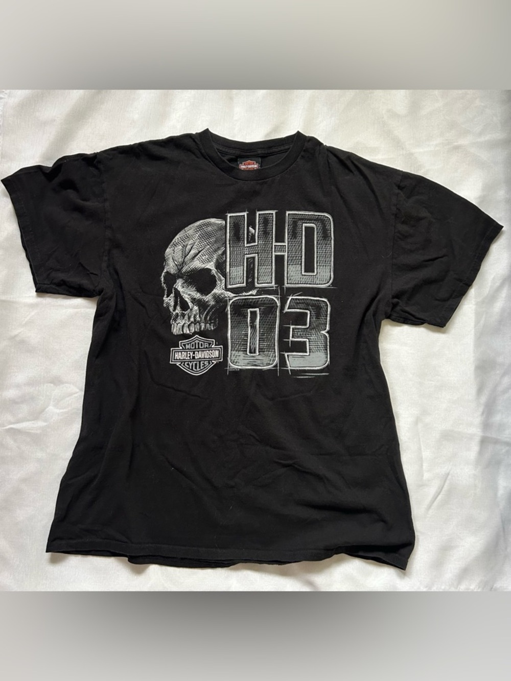Harley-Davidson Black Short Sleeve Tee with Skull 'HD 03' Graphic